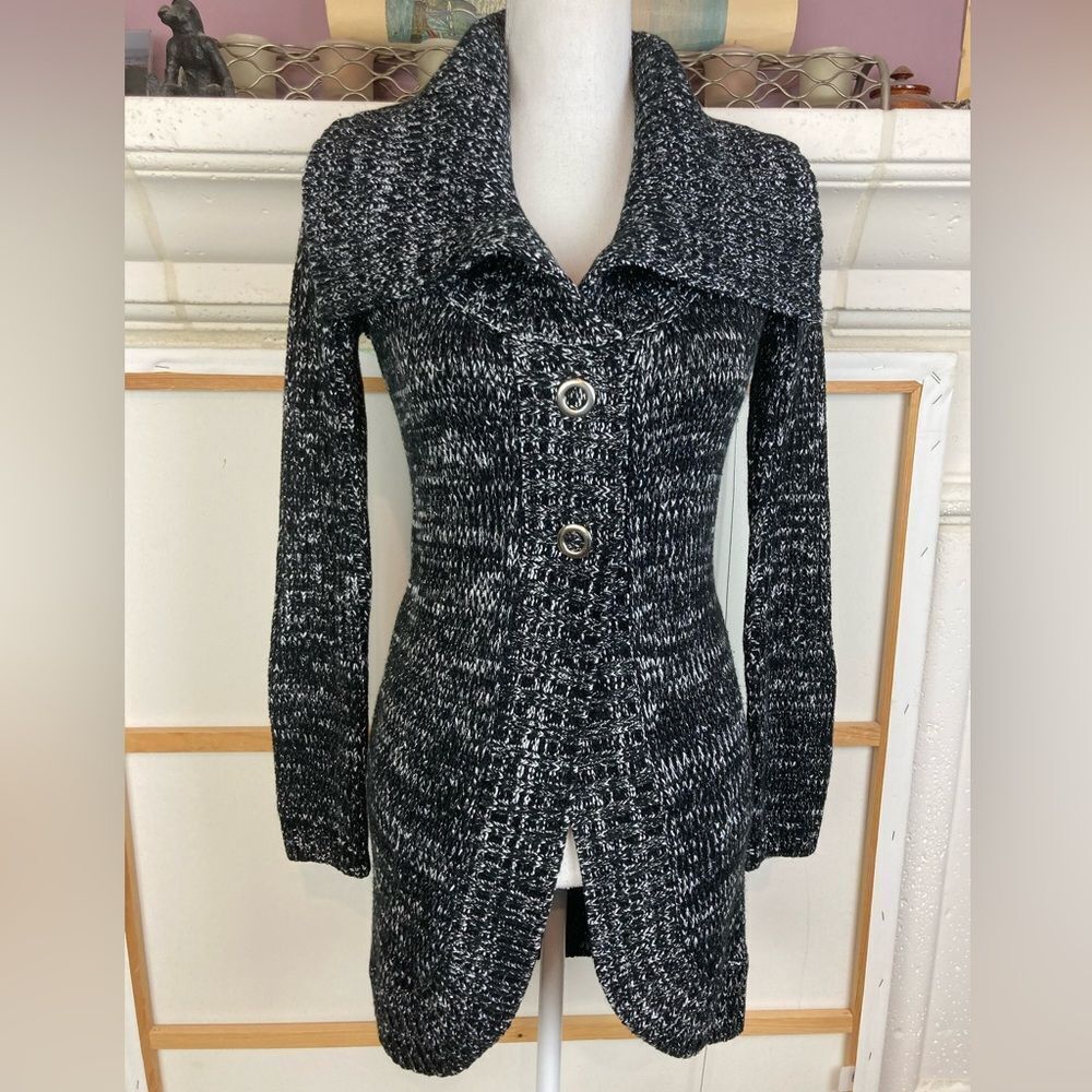 White House Black Market long Cardigan w/Shawl collar & snaps NWOT oversized